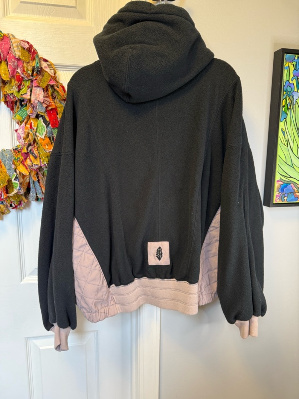 FP Movement by Free People Black Fleece Hoodie with Cream Drawcord - Picture 13 of 14